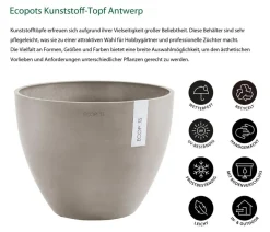 Ecopots Kunststoff-Topf Antwerp, rund