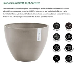 Ecopots Kunststoff-Topf Antwerp, rund