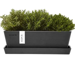 Ecopots Kunststoff-Topf Bruges mit Untersetzer, rechteckig