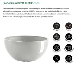 Ecopots Kunststoff-Topf Brussels, rund