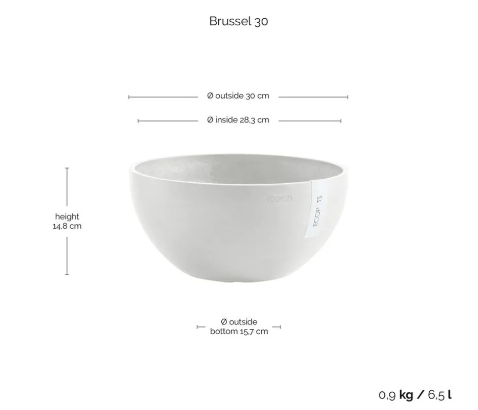 Ecopots Kunststoff-Topf Brussels, rund