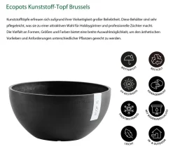 Ecopots Kunststoff-Topf Brussels, rund