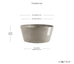 Ecopots Kunststoff-Topf Frankfurt, rund