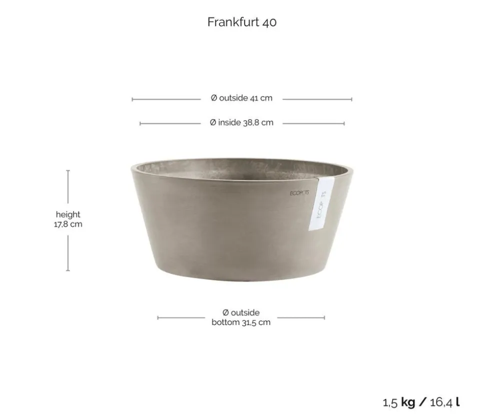 Ecopots Kunststoff-Topf Frankfurt, rund