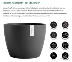 Ecopots Kunststoff-Topf Stockholm, rund