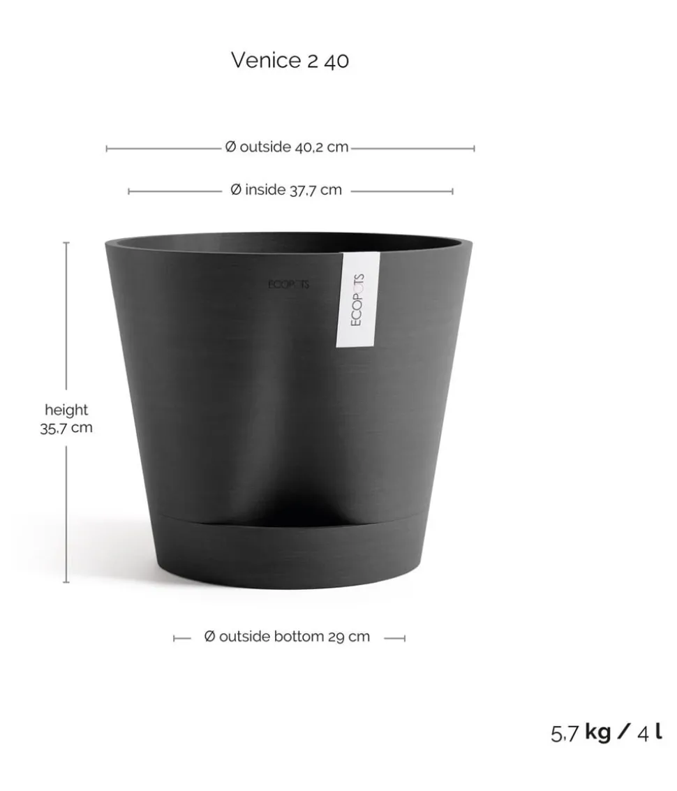Ecopots Kunststoff-Topf Venice 2, rund