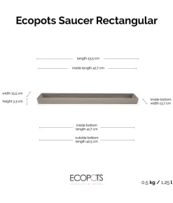 Ecopots Kunststoff-Untersetzer Bruges, rechteckig