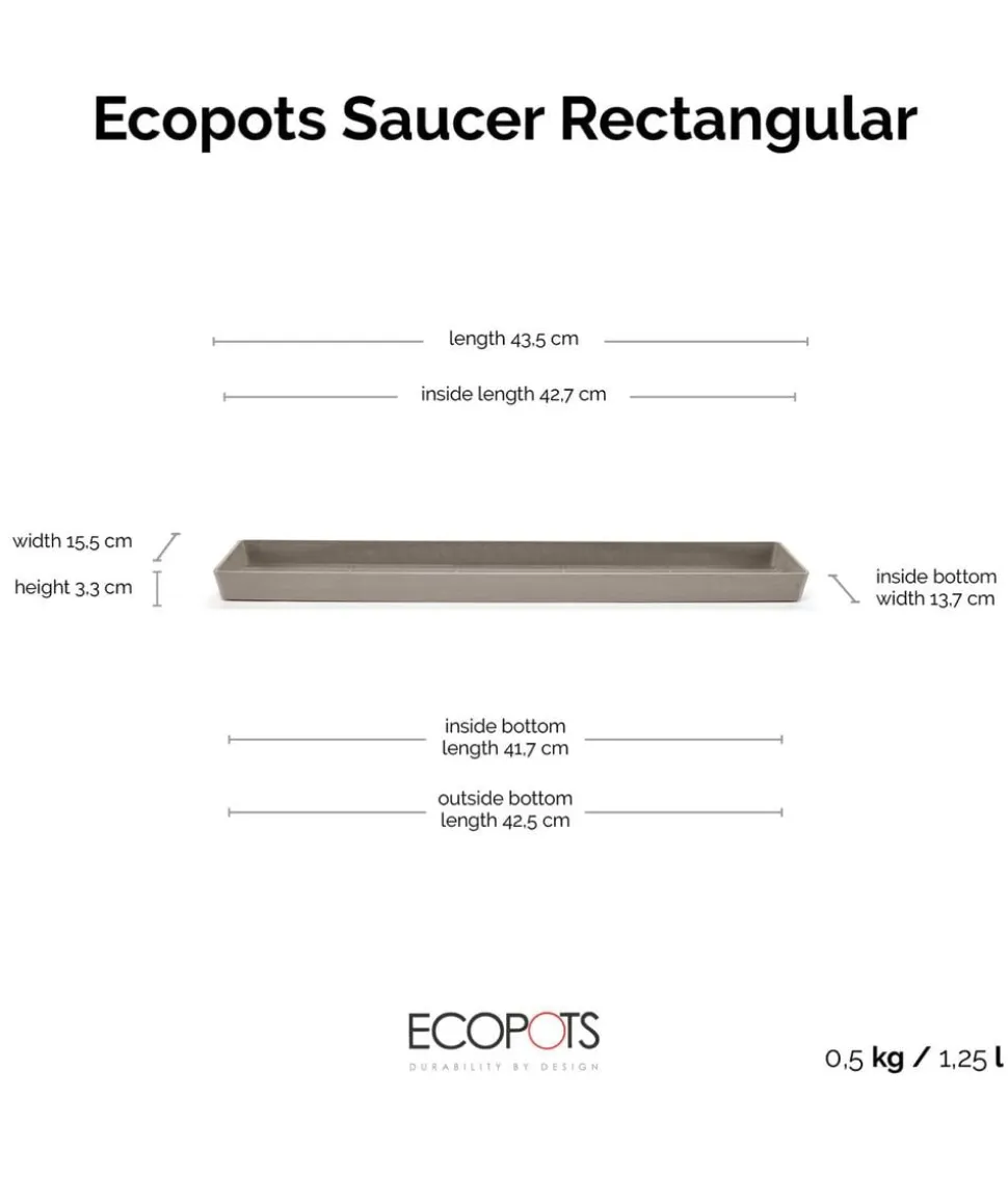 Ecopots Kunststoff-Untersetzer Bruges, rechteckig
