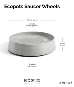 Ecopots Kunststoff-Untersetzer Oslo, rund, mit Rollen