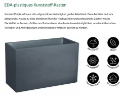 EDA Kunststoff-Kasten Graphit, gerillt, rechteckig, anthrazit
