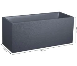 EDA Kunststoff-Kasten Graphit, anthrazit, ca. B99,5/H43,5/T39,5 cm