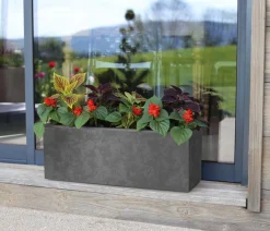 EDA Kunststoff-Pflanzkasten Basalt Up, rechteckig, anthrazit
