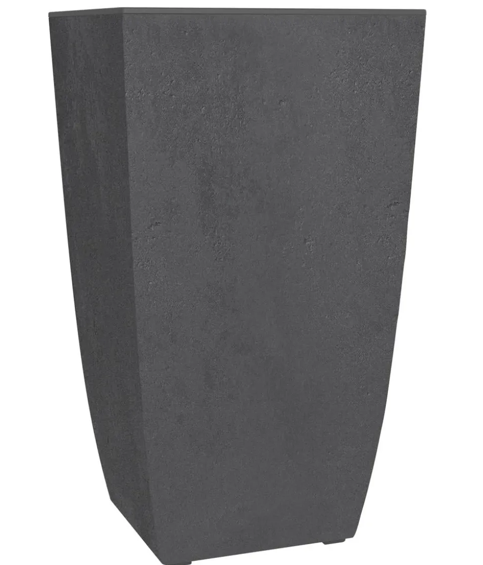 EDA Kunststoff-Pflanztopf Diva Basalt, quadratisch, anthrazit