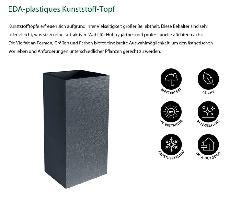 EDA Kunststoff-Topf Graphit, gerillt
