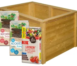 Floragard Hochbeet-Set inkl. 540 l Bio-Füllung, ca. B120/H80/T80 cm