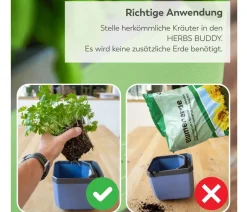 Gusta Garden Kräutertopf Herbs Buddy, ca. B16/H14/T14 cm, 3er-Set