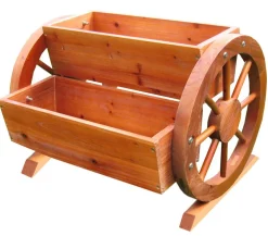 Habau Blumenkasten mit Wagenrad