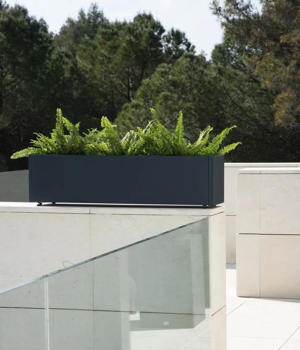 Herstera Metall-Pflanzkasten Cube Balcony, rechteckig, anthrazit