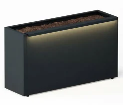 Herstera Metall-Pflanzkasten Cube LED, rechteckig, anthrazit