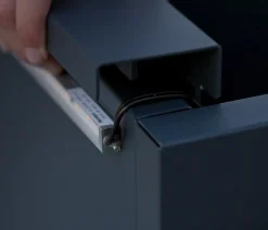 Herstera Metall-Pflanzkasten Cube LED, rechteckig, anthrazit