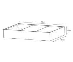 Herstera Metall-Pflanzkasten Cube Edge, rechteckig, anthrazit, ca. B150 cm
