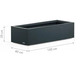 Herstera Metall-Pflanzkasten Cube Xic LED, rechteckig, anthrazit