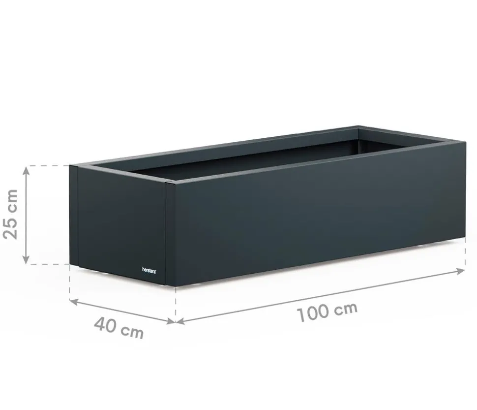 Herstera Metall-Pflanzkasten Cube Xic, rechteckig, anthrazit