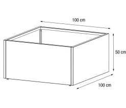 Herstera Metall-Pflanzkasten Cube Low, quadratisch, anthrazit, ca. B100/H50/T100 cm