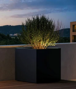 Herstera Metall-Pflanzkasten Cube LED, quadratisch, anthrazit