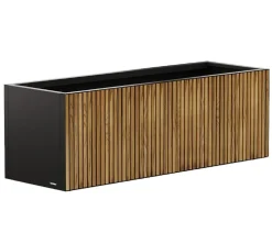 Herstera Metall-Pflanzkasten Deco Planter LED, rechteckig, schwarz/natur