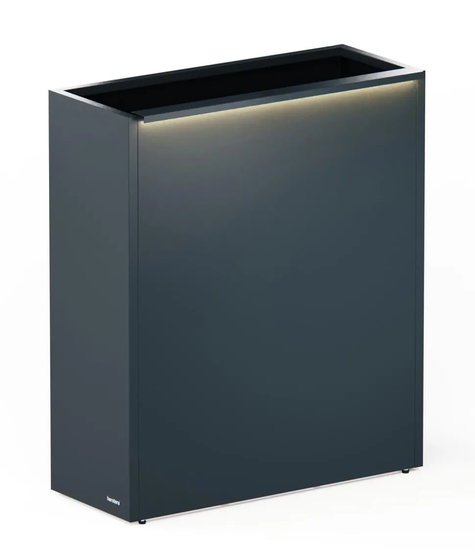 Herstera Metall-Raumtrenner Cube LED, rechteckig, anthrazit