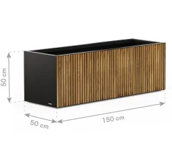 Herstera Metall-Pflanzkasten Deco Planter, rechteckig, schwarz/natur