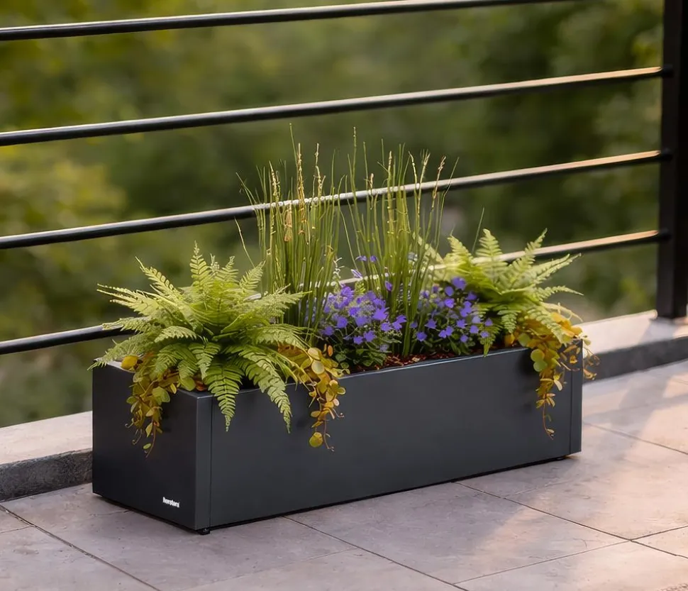 Herstera Metall-Pflanzkasten Cube Balcony, rechteckig, anthrazit