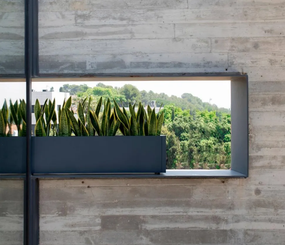 Herstera Metall-Pflanzkasten Cube Balcony, rechteckig, anthrazit