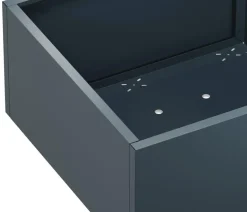 Herstera Metall-Pflanzkasten Cube Low LED, quadratisch, anthrazit, ca. B100/H50/T100 cm
