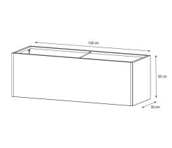 Herstera Metall-Pflanzkasten Cube LED, rechteckig, anthrazit