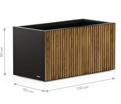 Herstera Metall-Pflanzkasten Deco Planter, rechteckig, schwarz/natur