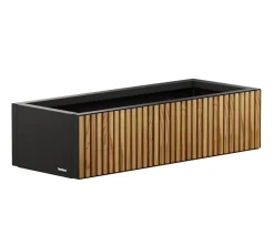 Herstera Metall-Pflanzkasten Deco Planter Xic, rechteckig, schwarz/natur