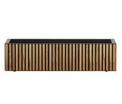 Herstera Metall-Pflanzkasten Deco Planter Xic LED, rechteckig, schwarz/natur