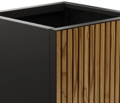 Herstera Metall-Pflanzkasten Deco Planter, quadratisch, schwarz/natur