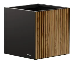 Herstera Metall-Pflanzkasten Deco Planter, quadratisch, schwarz/natur