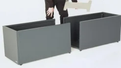 Herstera Metall-Pflanzkasten Cube LED mit Verbindungsstück, anthrazit