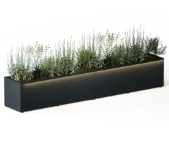 Herstera Metall-Pflanzkasten Cube LED mit Verbindungsstück, anthrazit
