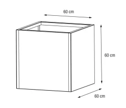 Herstera Metall-Pflanztopf Cube, quadratisch, anthrazit