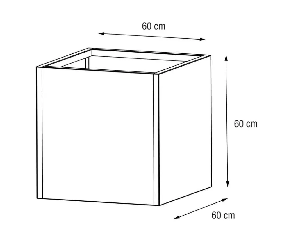 Herstera Metall-Pflanztopf Cube, quadratisch, anthrazit
