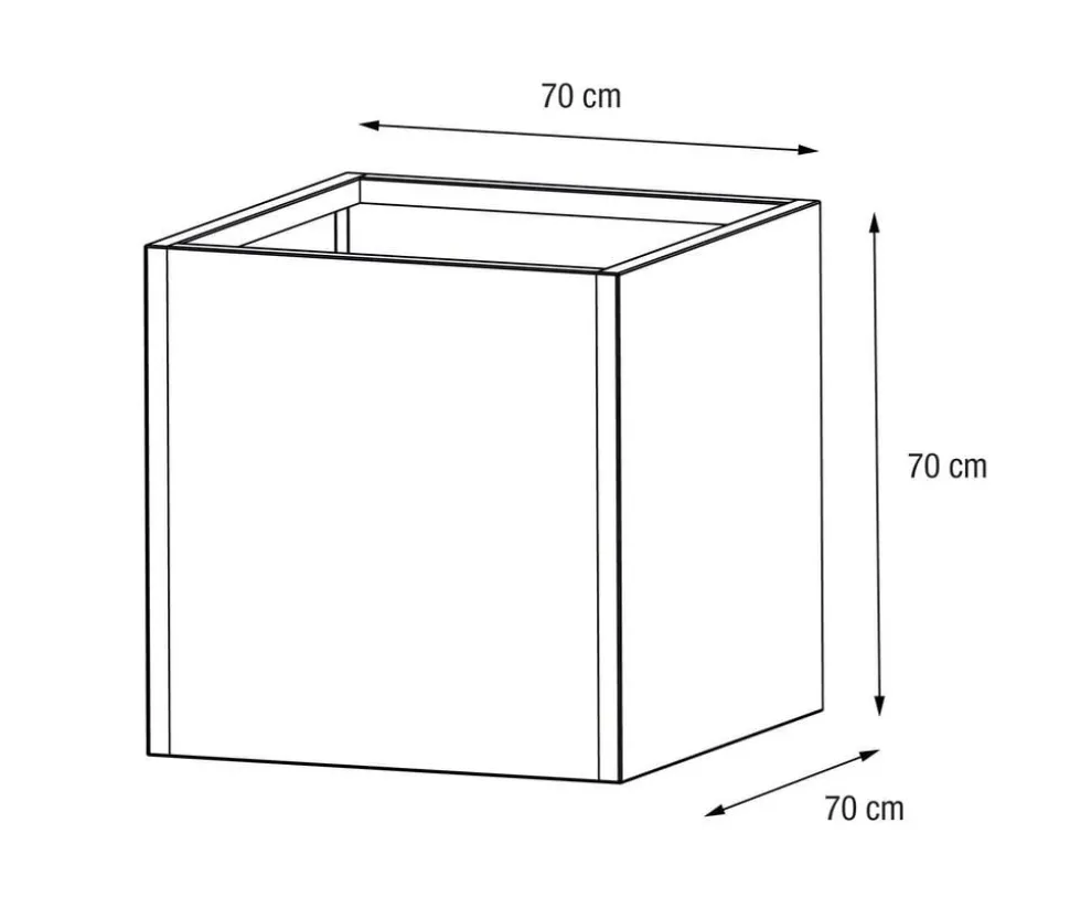 Herstera Metall-Pflanztopf Cube, quadratisch, anthrazit
