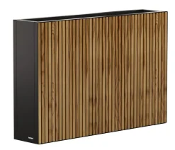 Herstera Metall-Raumtrenner Deco Planter, rechteckig, schwarz/natur