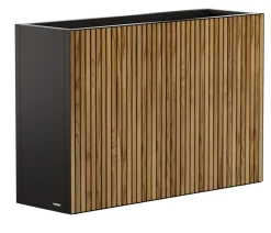 Herstera Metall-Raumtrenner Deco Planter, rechteckig, schwarz/natur