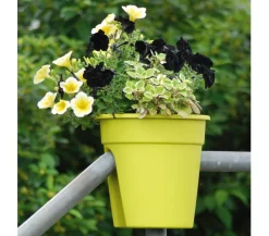 KHW Kunststoff-Geländertopf Flowerclip, rund, ca. Ø27/H27 cm, 3er-Set