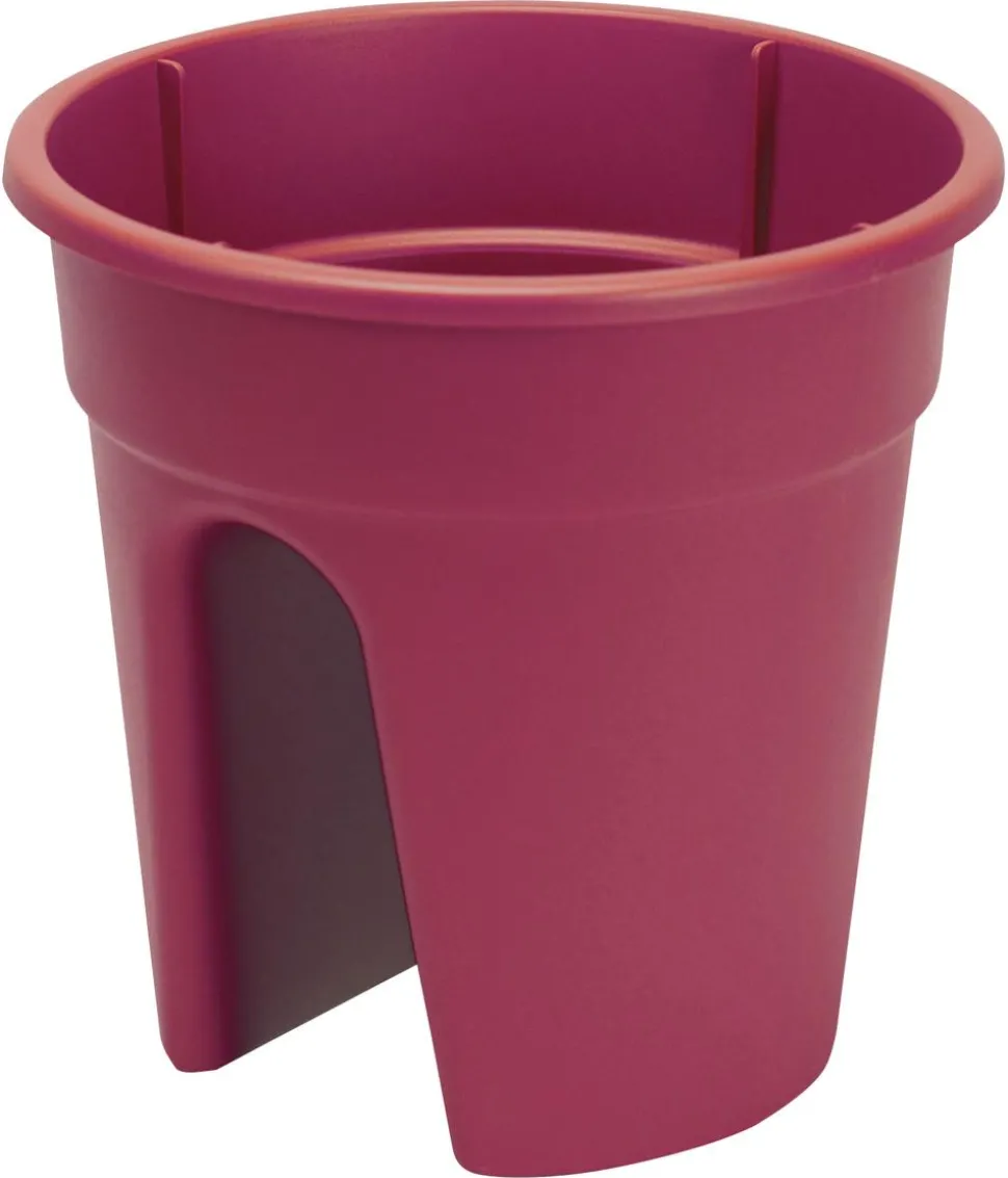 KHW Kunststoff-Geländertopf Flowerclip, rund, ca. Ø27/H27 cm, 3er-Set